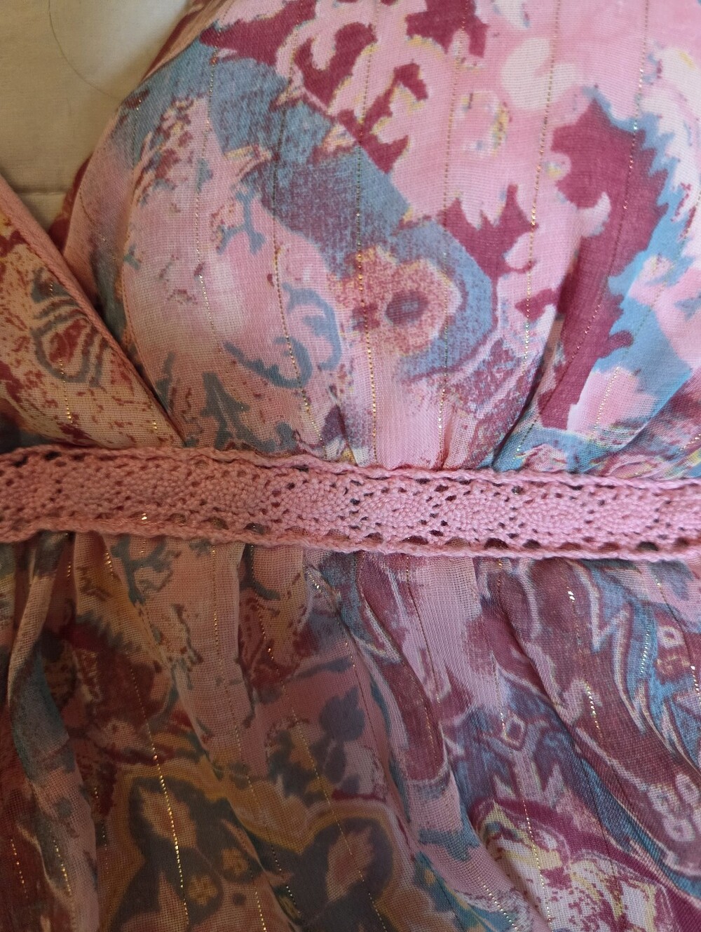 Jordache Pink Multicolor Babydoll Top - Picture 3 of 6